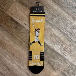 Strideline Bryan Reynolds 10  (Pirates) Retro Novelty Crew Socks